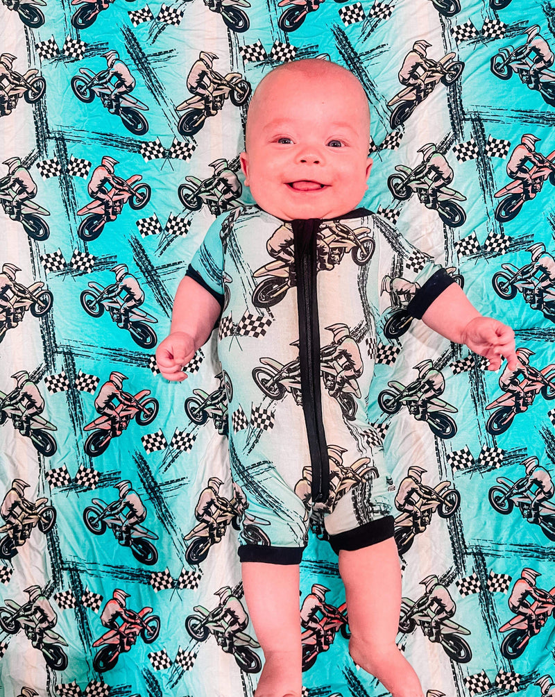 Dirt bike Bamboo Shortie Romper