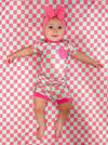 Bubblegum Checks Bamboo Short Set