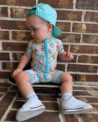Skater Boy Bamboo Shortie Romper