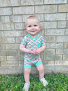 Checkered Mama's Boy Bamboo Short Set
