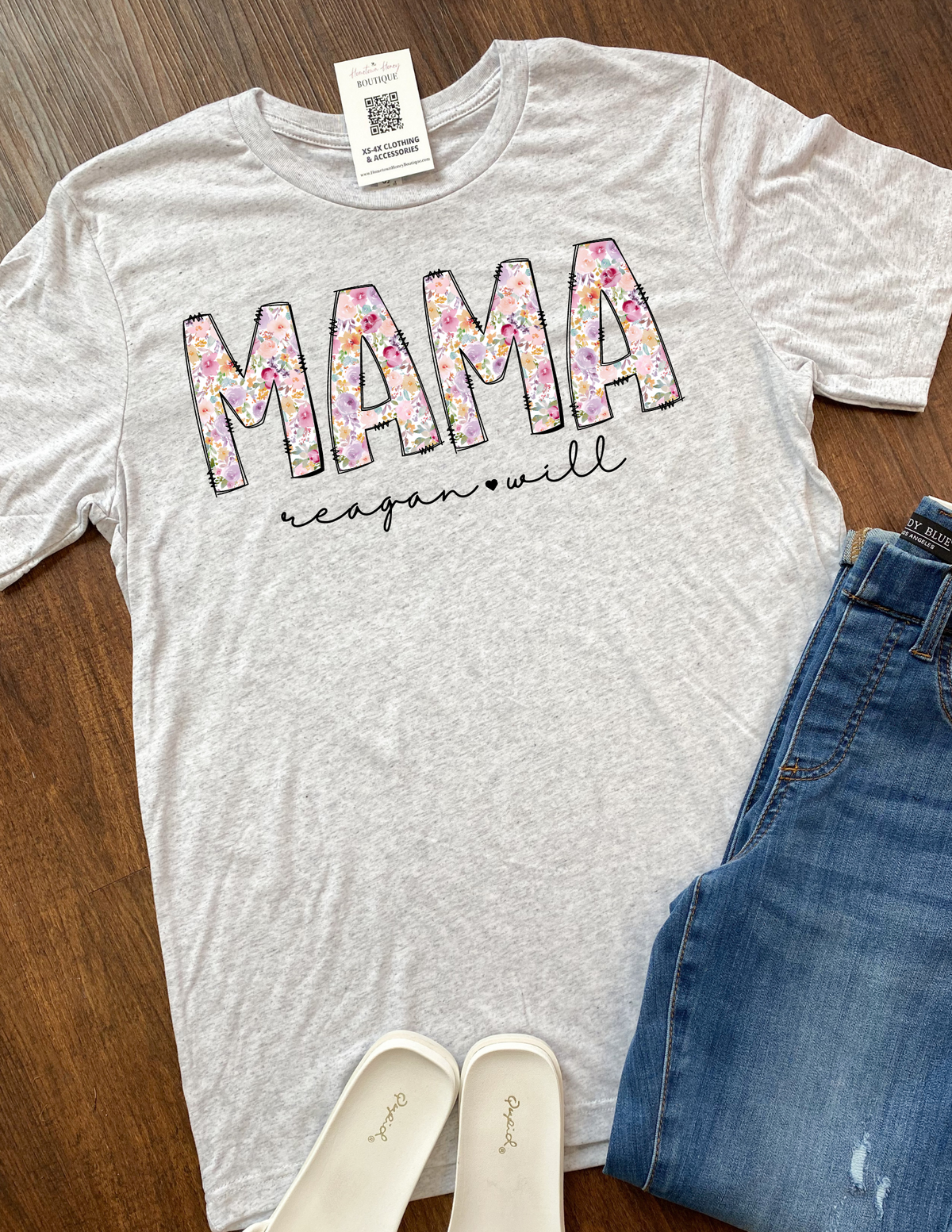 Mama, Nana, Grandma, Floral Personalized Graphic Tee | Build Your Own Tshirt Bar