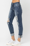 Judy Blue Mid Rise Distressed Boyfriend Jeans