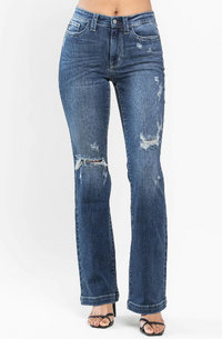 Stella Midrise Distressed Bootcut Judy Blue Jeans