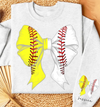Softball/Baseball Bow Graphic Tee | Build Your Own Tshirt Bar