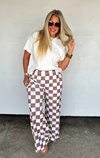 Brown Checker Joggers PRE ORDER | Arrives End Of August