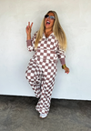 Easy Does It Brown Checker Pullover PRE ORDER | Arrives End Of August