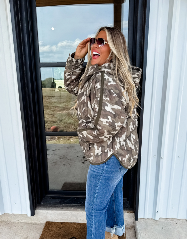 Camo Puffer Pullover | PRE ORDER Arrives End Of Nov