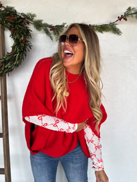 Red Poncho Sweater | PRE ORDER Arrives End Of October