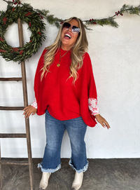 Red Poncho Sweater | PRE ORDER Arrives End Of October
