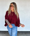 Wine Meg Pullover Poncho Sweater | PRE ORDER Arrives End Of November
