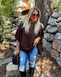 Brown Meg Pullover Poncho Sweater | PRE ORDER Arrives End Of November