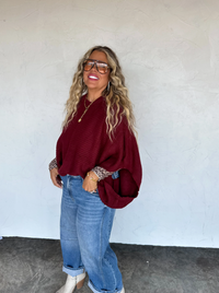 Wine Meg Pullover Poncho Sweater | PRE ORDER Arrives End Of November