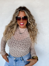 Beige Jolie Lace Thumbhole Top | PRE ORDER Arrives Beginning Of November