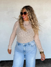 Beige Jolie Lace Thumbhole Top | PRE ORDER Arrives Beginning Of November
