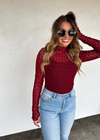 Wine Jolie Lace Thumbhole Top | PRE ORDER Arrives Beginning Of November