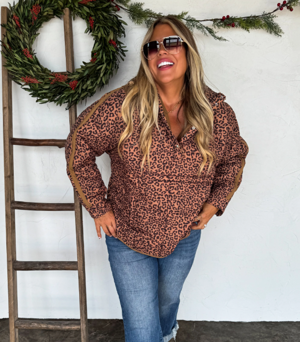 Cheetah Puffer Pullover | PRE ORDER Arrives End Of Nov