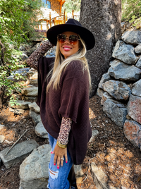 Brown Meg Pullover Poncho Sweater | PRE ORDER Arrives End Of November