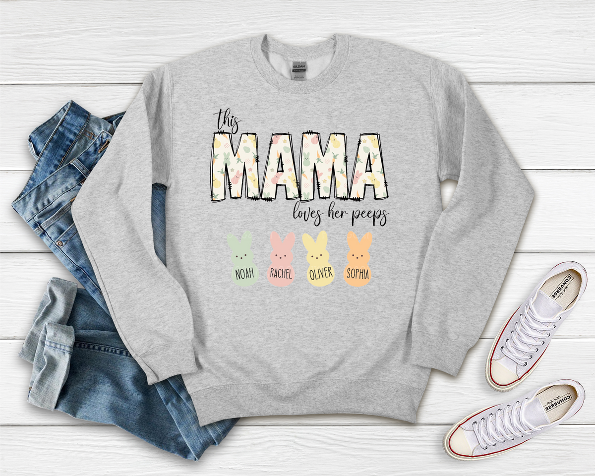 This Mama Loves Her Peeps Personalized Graphic Tee | Build Your Own Tshirt Bar