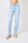 Judy Blue Full Size High Waist Distressed Straight Jeans ONLINE EXCLUSIVE