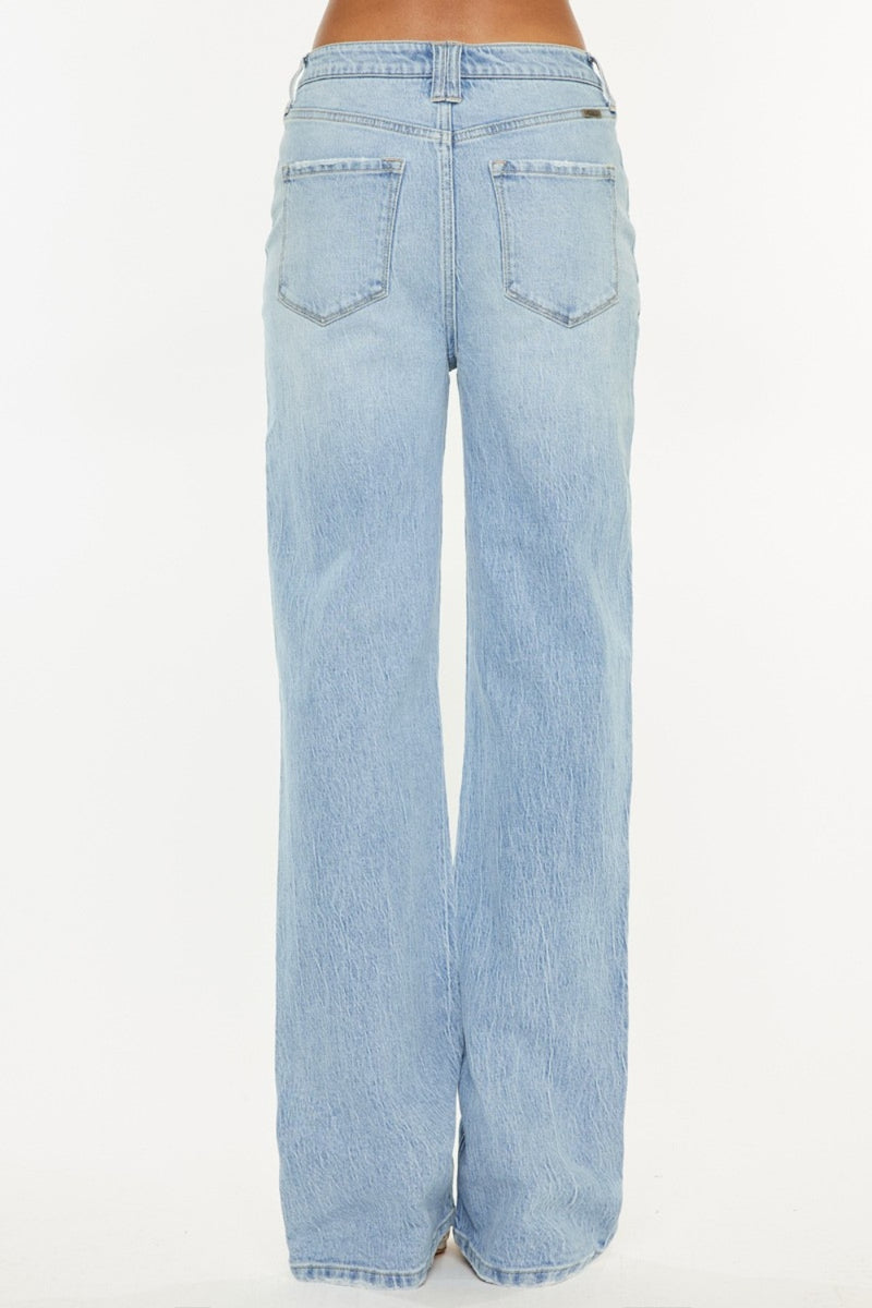 Kancan Distressed High Waist Straight Jeans ONLINE EXCLUSIVE