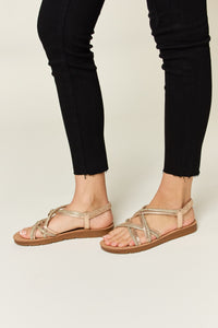 Forever Link Rhinestone Crisscross Flat Sandals ONLINE EXCLUSIVE