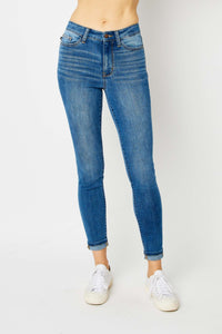 Judy Blue Full Size Cuffed Hem Low Waist Skinny Jeans ONLINE EXCLUSIVE