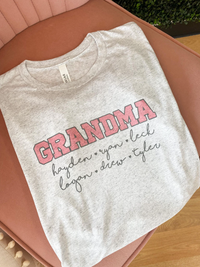 Personalized Mama, Nana, Grandma Graphic Tee | Tshirt Bar