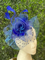 Royal Blue Polka Dot Fascinator
