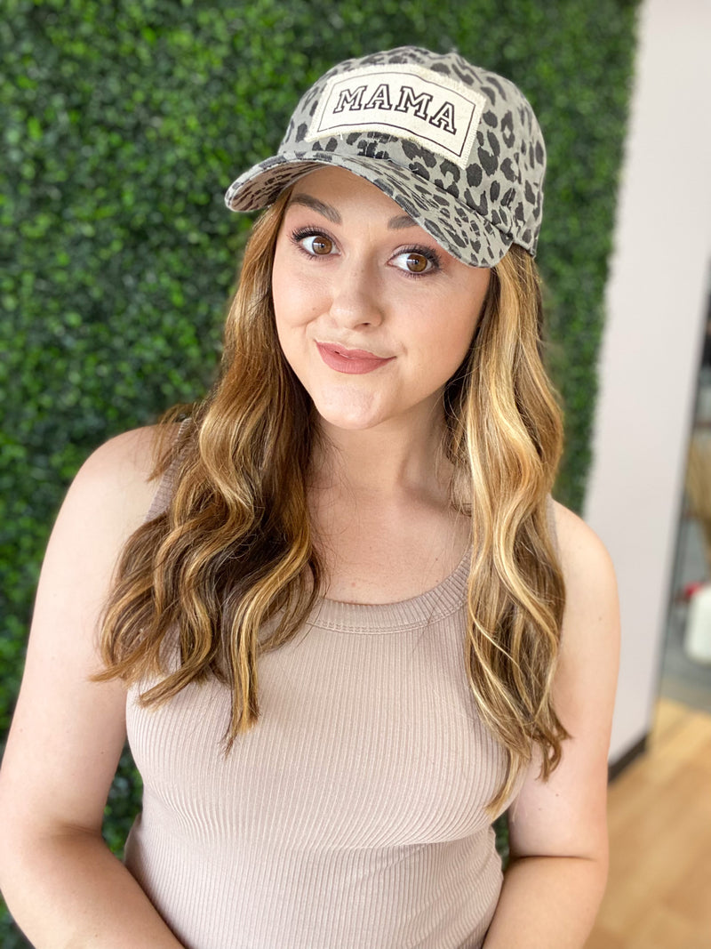 Grey Leopard Mama Hat