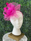 Fuchsia Polka Dot Fascinator