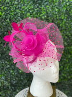 Fuchsia Polka Dot Fascinator