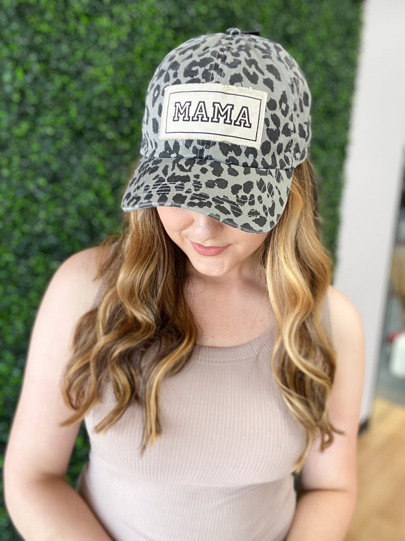 Grey Leopard Mama Hat