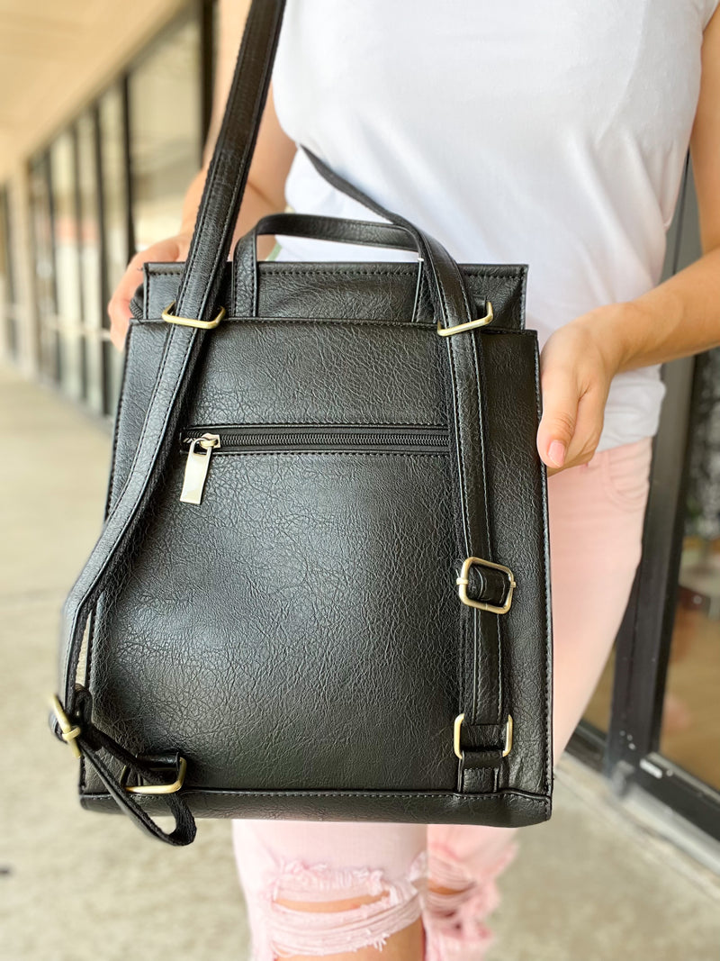 Black Convertible Backpack
