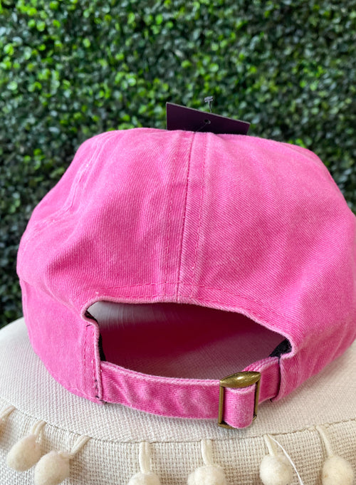 Pink Chenille Letter Mama Hat