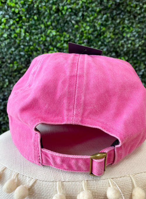 Pink Chenille Letter Mama Hat