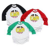 Pencil Monogram Raglan