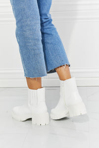 What It Takes Lug Sole Chelsea Boots in White ONLINE EXCLUSIVE