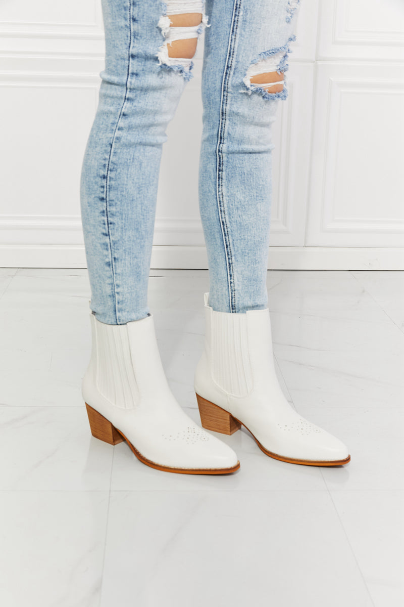Love the Journey Stacked Heel Chelsea Boot in White ONLINE EXCLUSIVE