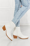 Watertower Town Faux Leather Western Ankle Boots in White ONLINE EXCLUSIVE