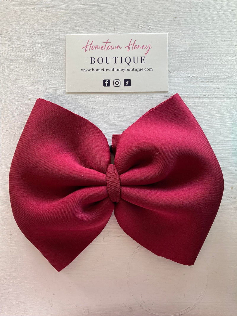 Maroon Hair-Tie Bow