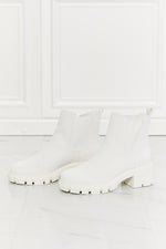 MMShoes Work For It Matte Lug Sole Chelsea Boots in White ONLINE EXCLUSIVE
