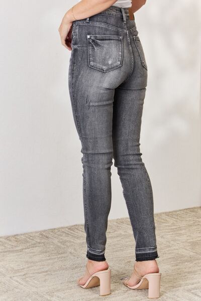 Judy Blue Full Size High Waist Tummy Control Release Hem Skinny Jeans ONLINE EXCLUSIVE