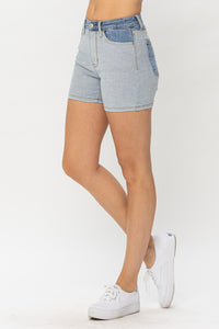 Judy Blue Color Block Denim Shorts ONLINE EXCLUSIVE