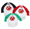 Apple Monogram Raglan Graphic Tee