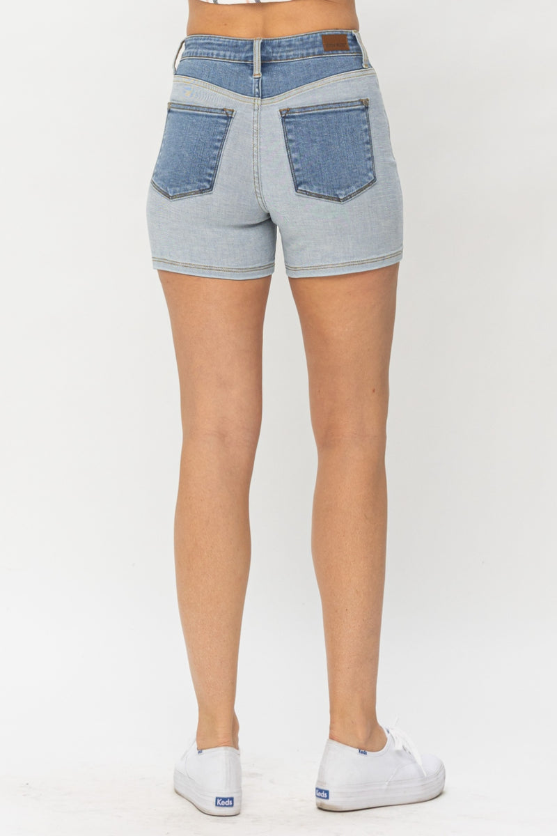 Judy Blue Color Block Denim Shorts ONLINE EXCLUSIVE