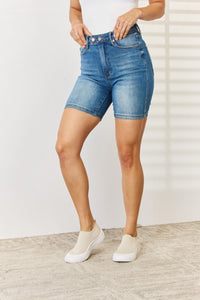 Judy Blue Tummy Control Double Button Bermuda Denim Shorts ONLINE EXCLUSIVE