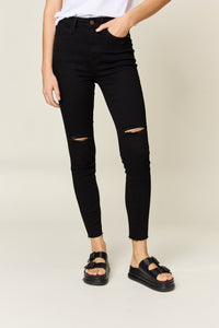 Judy Blue Full Size Distressed Tummy Control High Waist Skinny Jeans ONLINE EXCLUSIVE