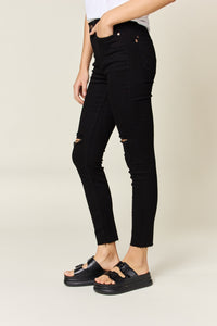 Judy Blue Full Size Distressed Tummy Control High Waist Skinny Jeans ONLINE EXCLUSIVE
