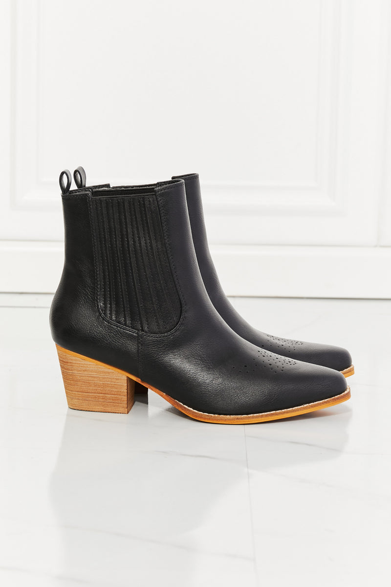 MMShoes Love the Journey Stacked Heel Chelsea Boot in Black ONLINE EXCLUSIVE