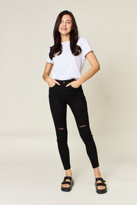 Judy Blue Full Size Distressed Tummy Control High Waist Skinny Jeans ONLINE EXCLUSIVE